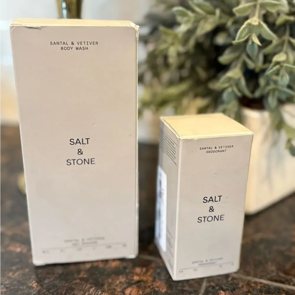NEW Salt & Stone Santal & Vetiver body wash and deodorant bundle UNISEX